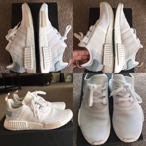 USED Adidas NMD_R1 Wht/Baby Blue Womens Sz 8.5